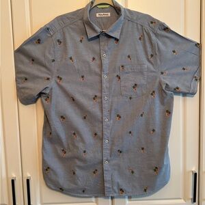 Tommy Bahama Blue Pineapple Print Men's Camp Shirt size L